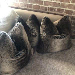 Pottery Barn Fur Pillows (insert not included)